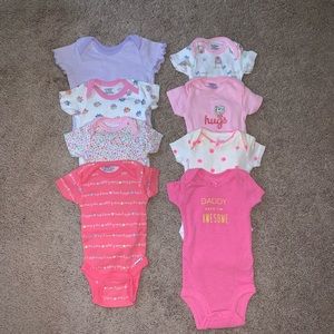 Newborn Baby Girl Onesie Lot